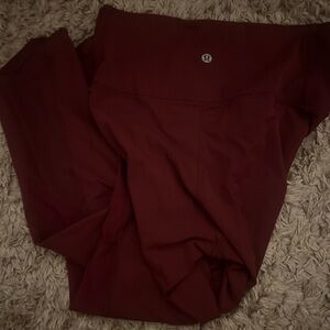 maroon lulu size 4 leggings